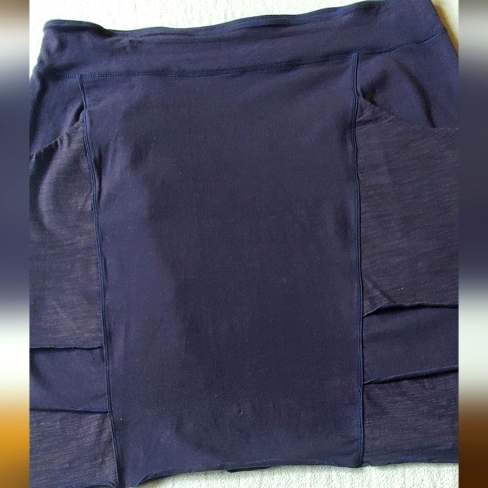 Neon Buddha Navy Blue Paneled Athletic Skirt with Pockets XL